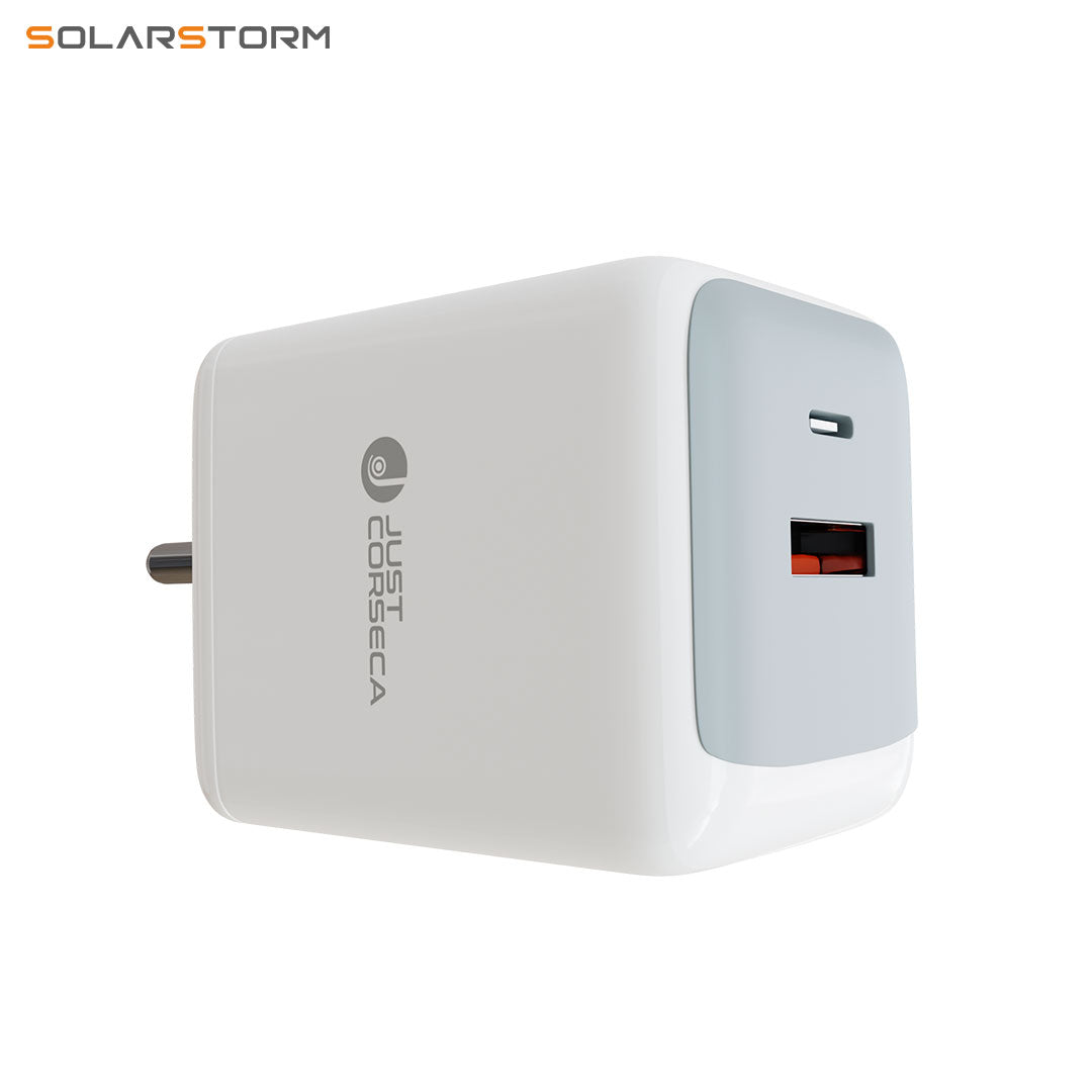 JUST CORSECA Solarstorm JST910 20W Fast Charging Adapter| Fast, Smart & Universal Charging Solution